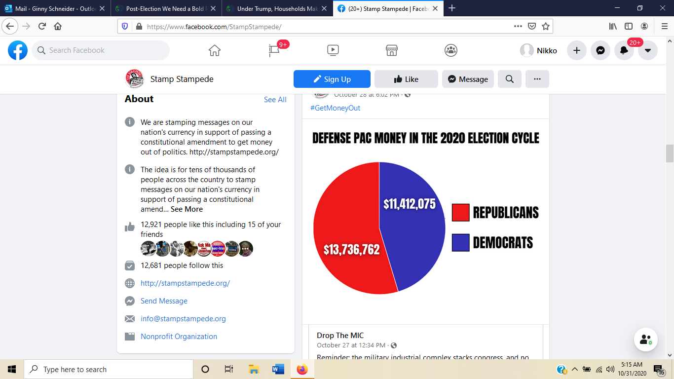 Defense Pac Money in the 2020 Election Cycle